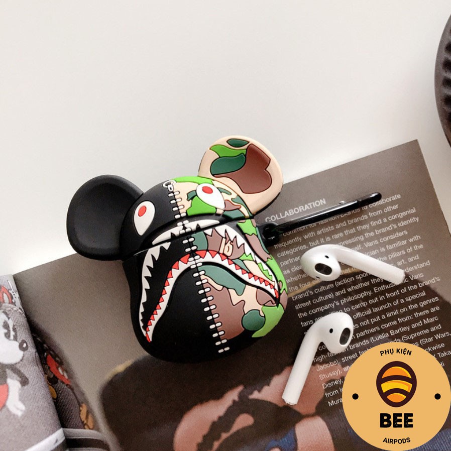 Case Airpod 1 2 Pro Vỏ Bao Đựng Tai Nghe Airpod Bape Chất Liệu Silicon Dẻo BEE SHOP