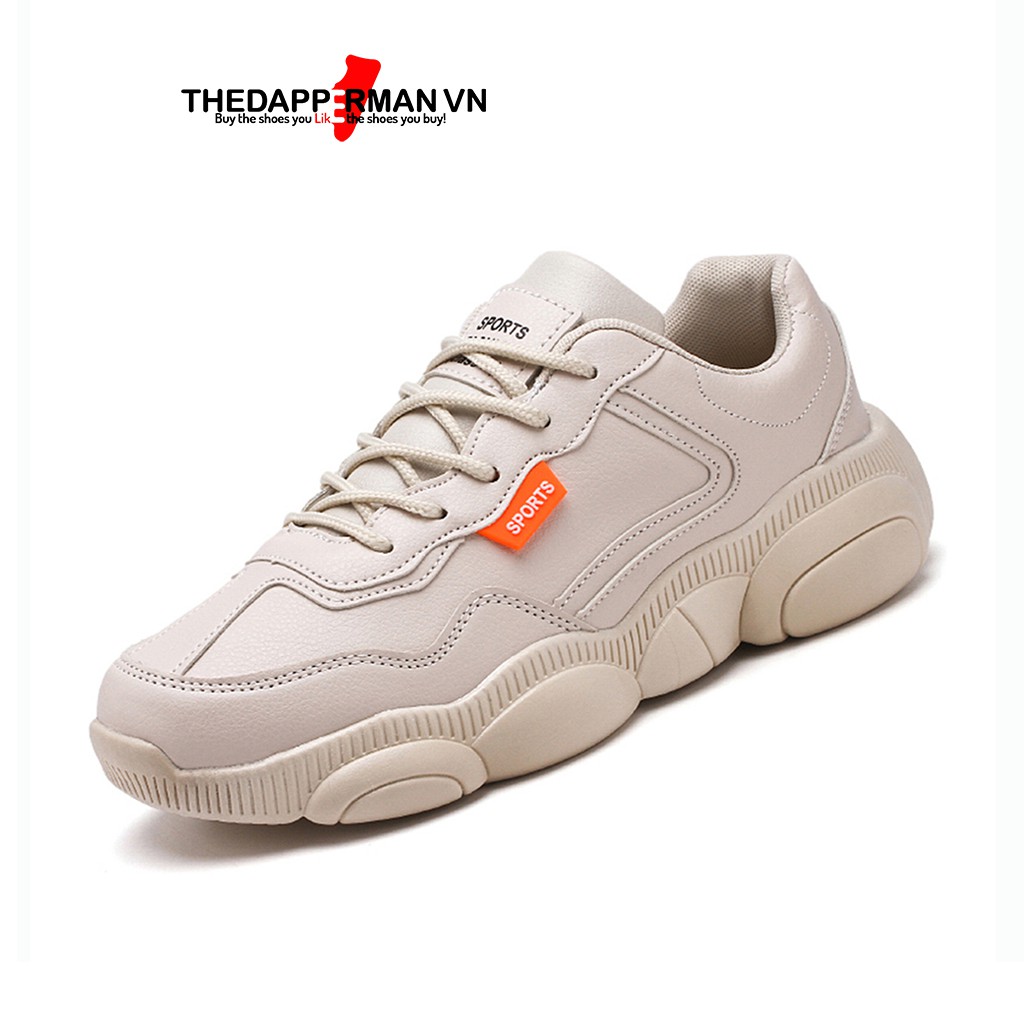 Giày nam thể thao sneaker THEDAPPERMAN XXD001 chất liệu da, đế cao su nhiệt dẻo, êm chân, chống trơn trượt, màu kem
