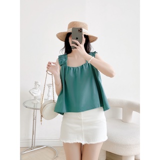 Áo 2 dây dúm bèo bản to LYRA dáng baby doll trẻ trung xinh xắn - VSYAC0149