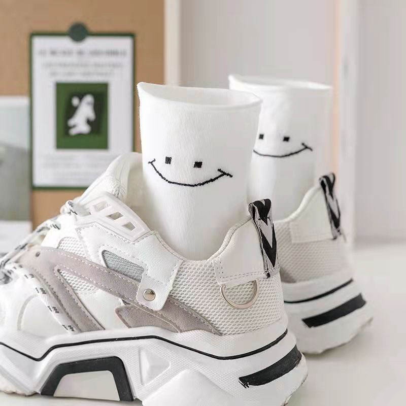 Tất trắng nữ cổ cao họa tiết dễ thương, phong cách Hàn Quốc dễ phối đồ L685 - DHT SHOP