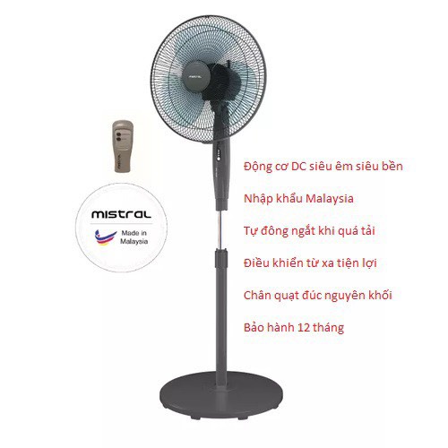 Quạt cây Mistral MSF16J15R Quạt đứng chính hãng nhập khẩu Malaysia bảo hành 12 tháng
