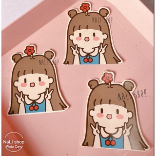DECAL STICKER HÌNH DÁN BÉ GÁI TRÀ SỮA CUTE DỄ THƯƠNG, trang trí sổ, bullet journal