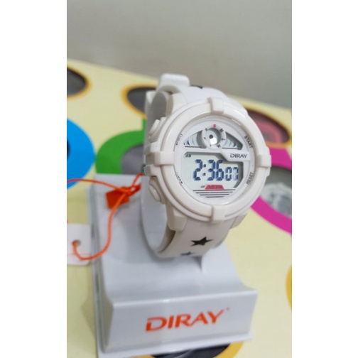 Đồng hồ trẻ em điện tử Diray hàng chí.nh hãng màu trắng chống nước, dây silicon bền