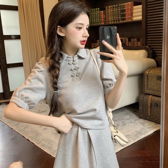 Áo Thun crop top Tay Phồng Dáng Rộng Phong Cách Hàn Quốc Thời Trang Cho Nữ