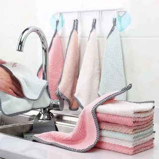 Khăn lau tay nhà bếp siêu thấm có móc treo chất liệu Microfiber mềm mịn