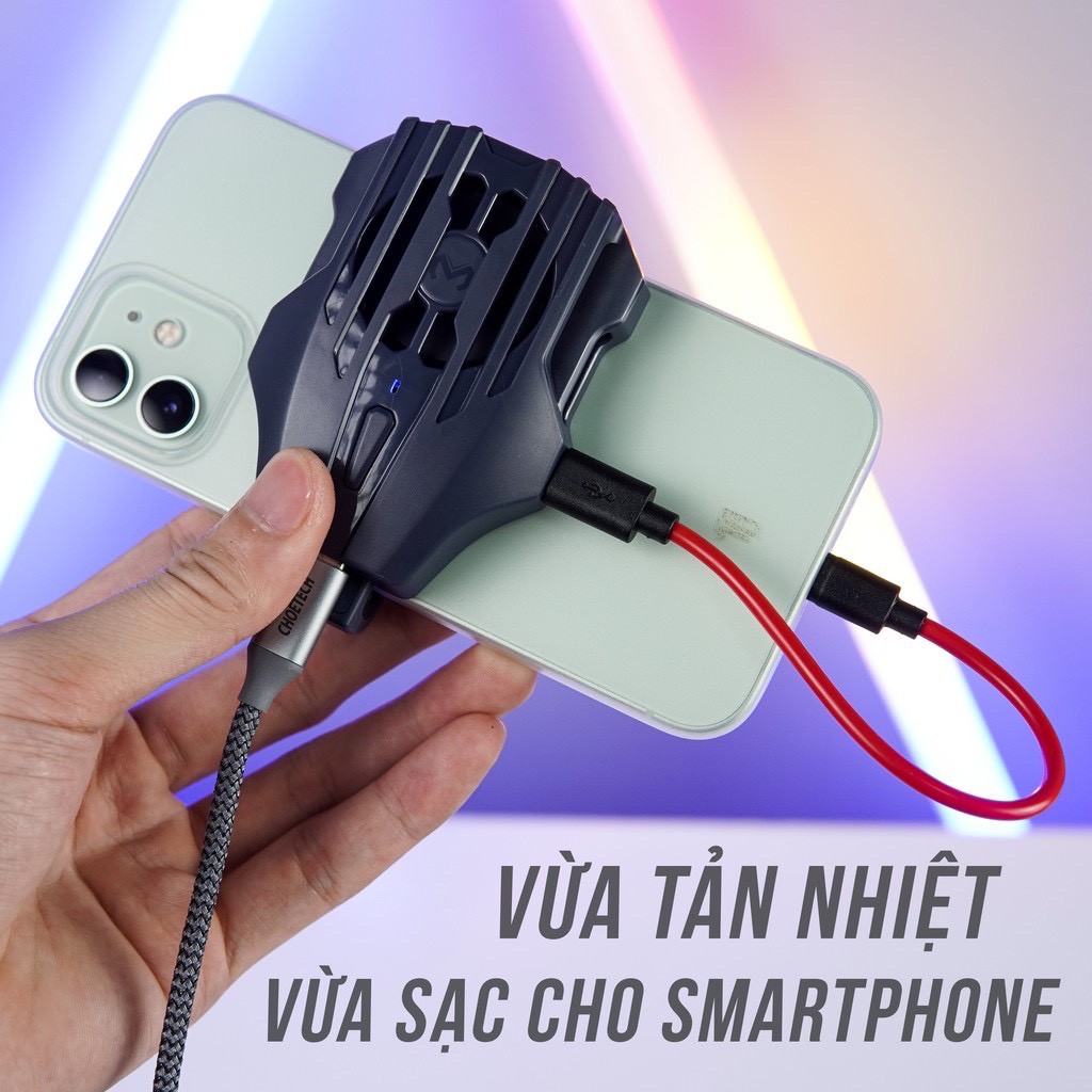 Quạt Tản nhiệt điện thoại MEMO DL02 bản nâng cấp kèm sạc TYPE C + Lightning cho điện thoại