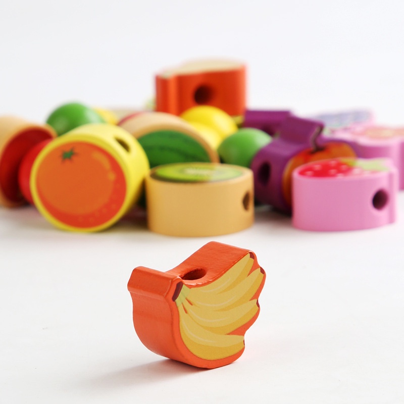 Đồ Chơi Gỗ Cho Bé Từ 3 Tuổi Xỏ Lỗ Xếp Cân Bằng Hình Con Vật Trái Cây Đáng Yêu