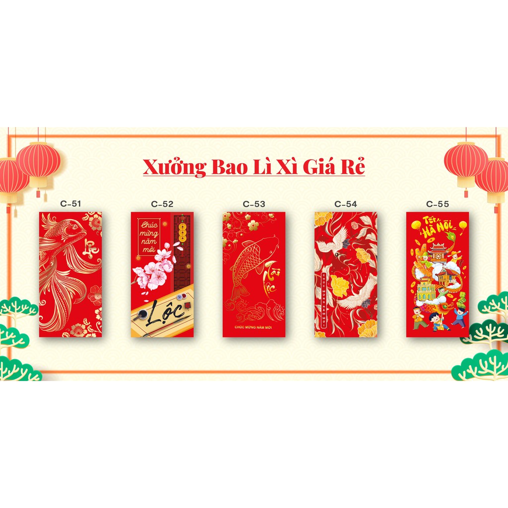 BAO LÌ XÌ NĂM 2021 TẾT TÂN SỬU ( CHẤT LƯỢNG CỰC ĐẸP ) 1 XẤP 10 CÁI