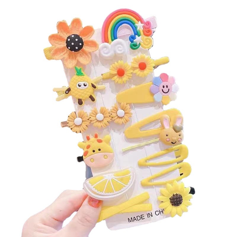 Set 14 Kẹp Tóc Nhiều Màu Sắc Dễ Thương Cho Bé