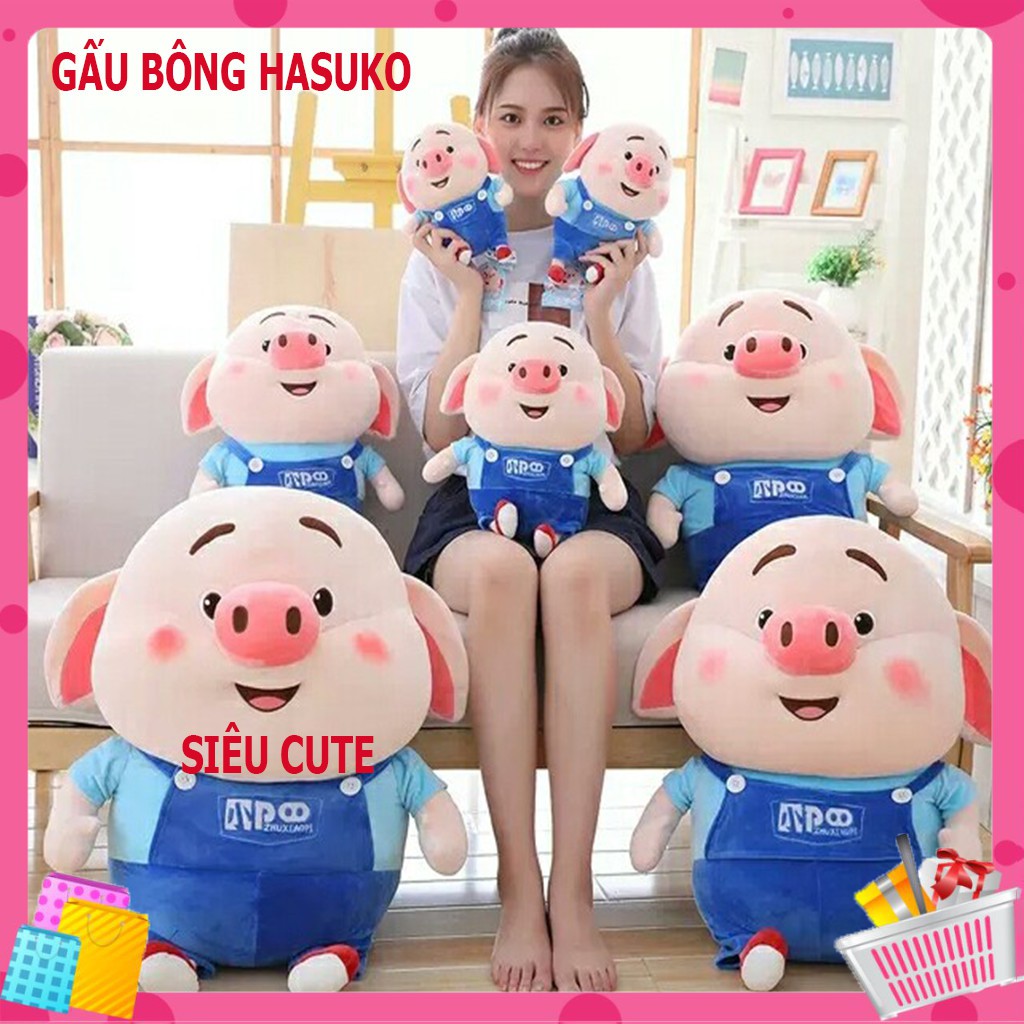 Gấu bông thú nhồi bông heo tiktock nỉ nhung cao cấp co giãn 4 chiều