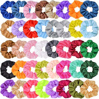 Cột tóc Scrunchies vải phi bóng nhiều màu