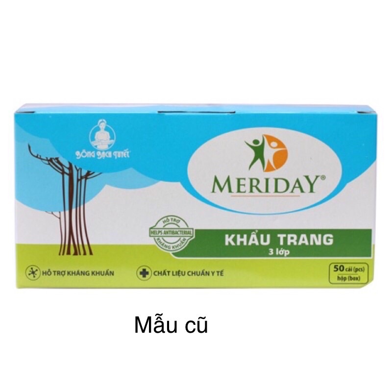 KHẨU TRANG MERIDAY 3 LỚP BÔNG BẠCH TUYẾT( Trắng)