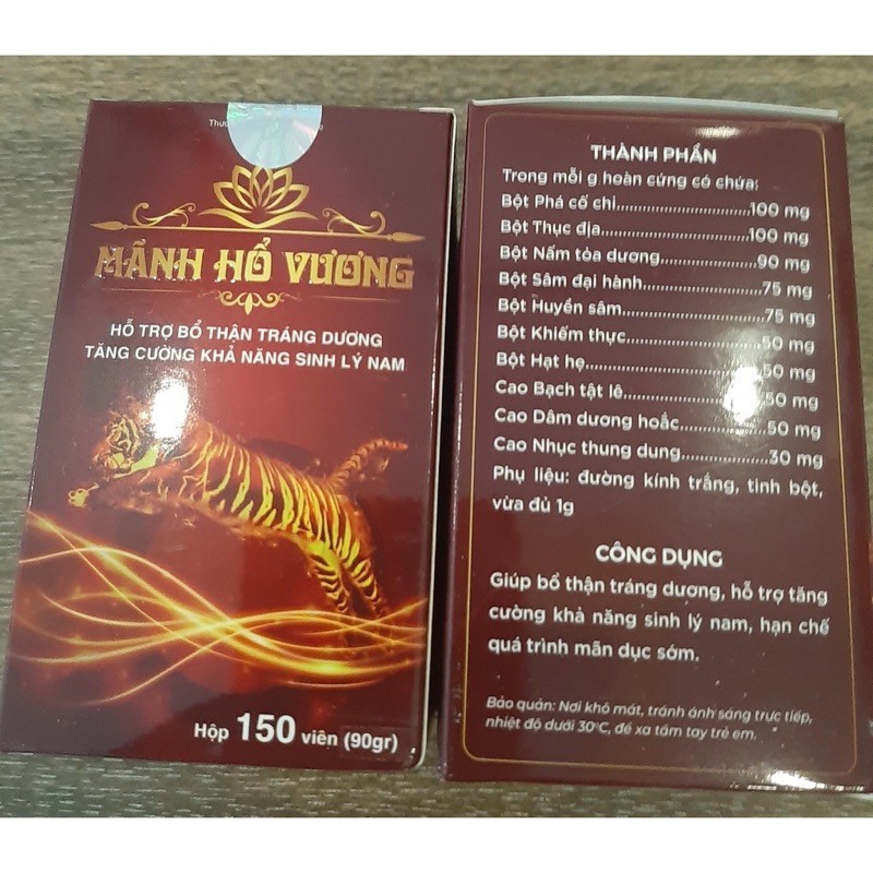 [CHÍNH HÃNG] Viên Uống Sinh Lý Nam Mãnh Hổ Vương Bổ Giúp Thận Tráng Dương, Tăng Cường Sinh Lực