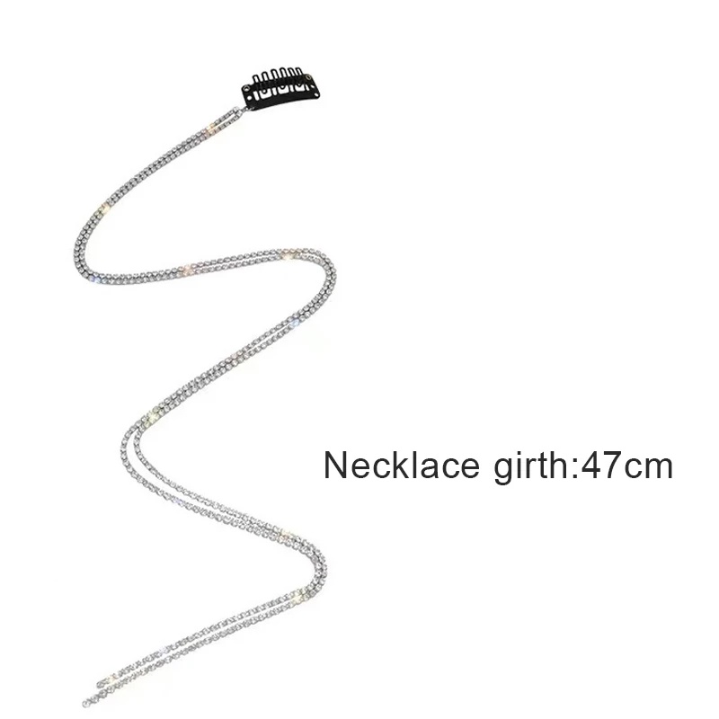 Kẹp tóc chuỗi tua rua đính đá nhân tạo lấp lánh sang trọng thời trang dành cho nữ