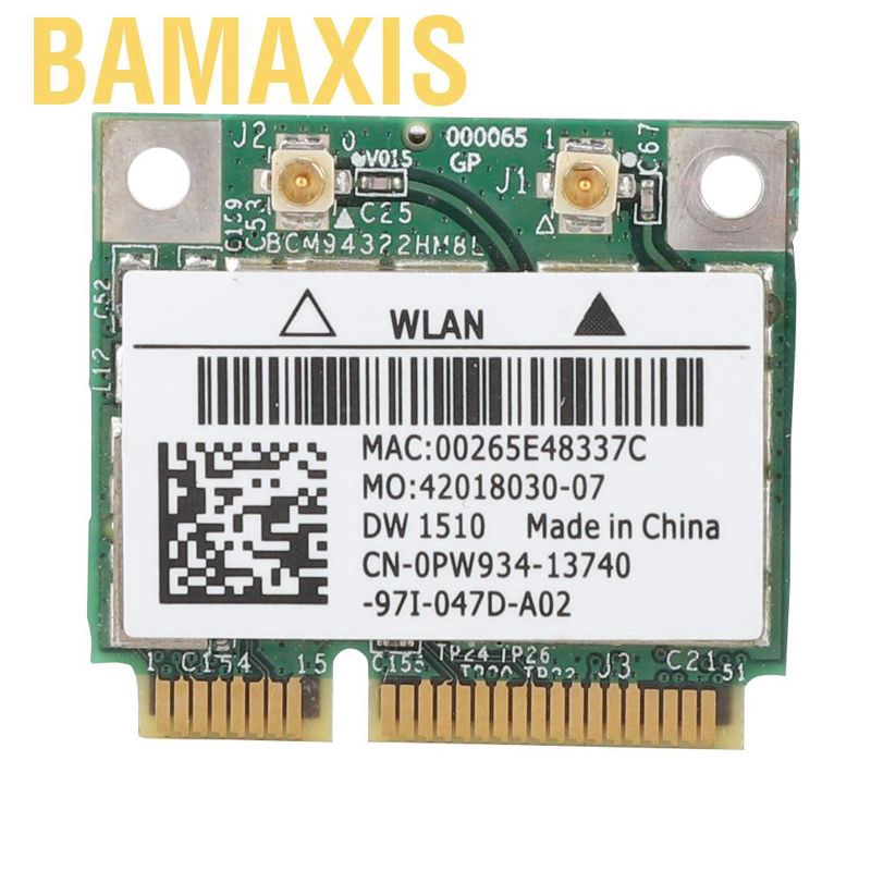 Card Mạng Không Dây Bamaxis 2.4g/5ghz Bcm94322Hm8L Dw1510 300mbps Mini Pci-E Cho Máy Laptop