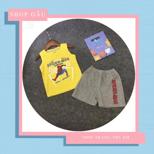 🌼Chất Cotton Lạnh🌼Bộ Sát Nách In Hình Siêu Nhân - Bộ Ba Lỗ Cho Bé Trai Sz 2-8T