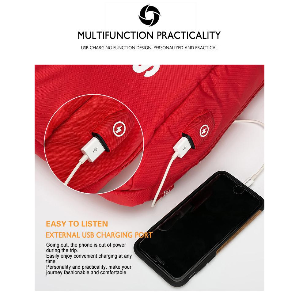 Túi thể thao đeo chéo Ozuko có cổng sạc USB chất lượng cao