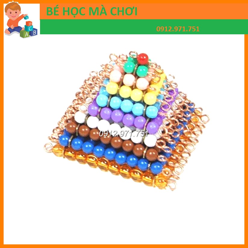 ( coloured bead squares ) TẤM HẠT CƯỜM MÀU TỪ 1 ĐẾN 10 Giáo cụ Montessori