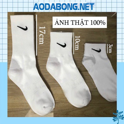 Tất Nike Thể Thao Cổ Cao Lửng Thấp, Vớ Thời Trang Hàng Cực Đẹp, Dày Dặn Không Gây Mùi