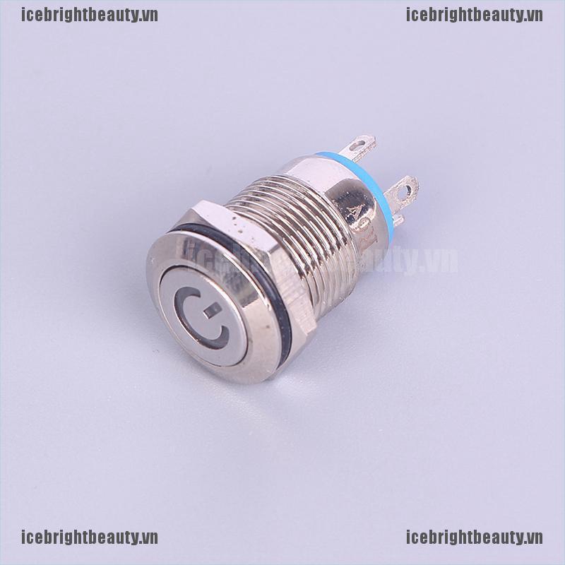 Công Tắc Đèn LED Bằng Kim Loại Màu Đen 12mm 12V