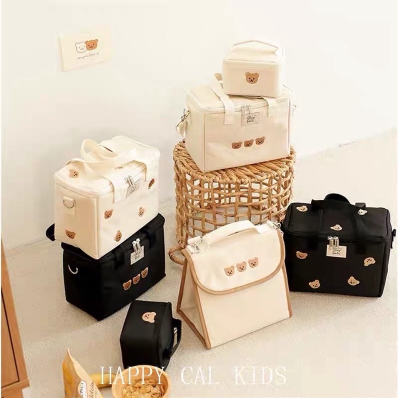Túi Giữ Nhiệt Cao Cấp, Thêu Hình Gấu Kiểu Hàn Quốc, Dễ Thương Cho Mẹ Bỉm Sữa Babibu