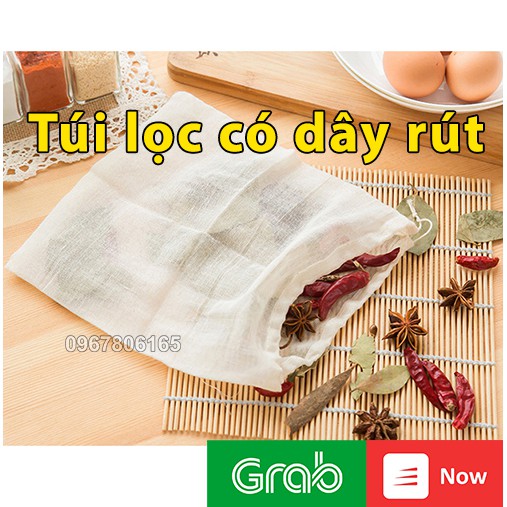 Túi lọc - Túi vải màn có dây rút ướp lọc trà, thảo dược tiện lợi