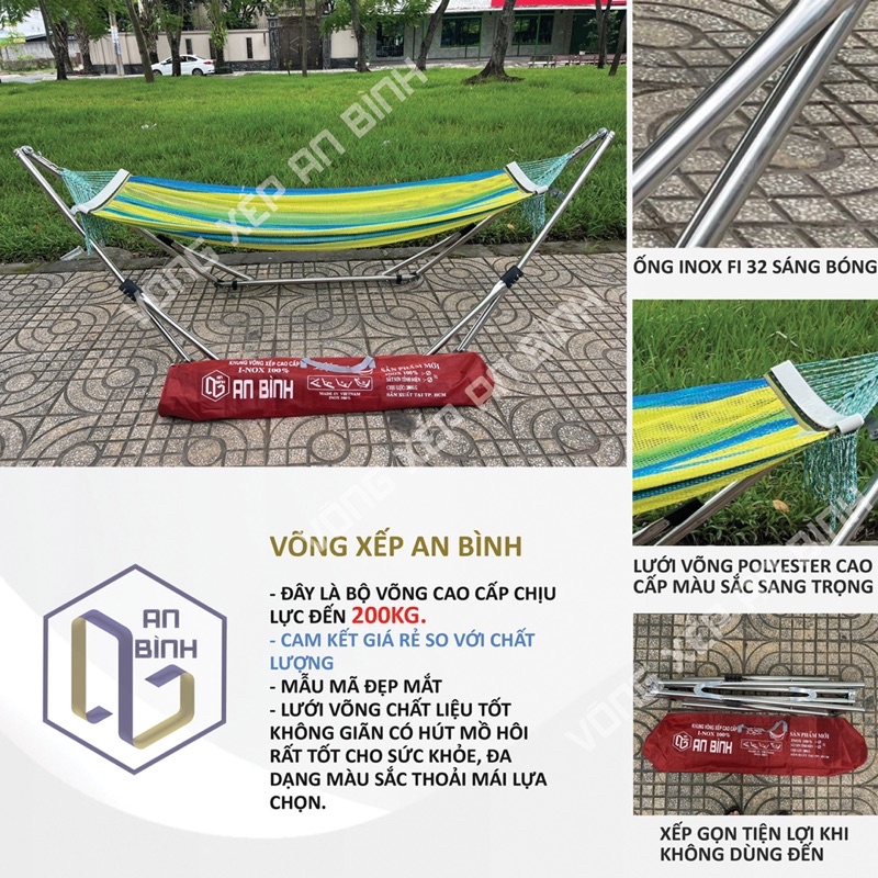 Bộ Võng xếp inox cao cấp An Bình