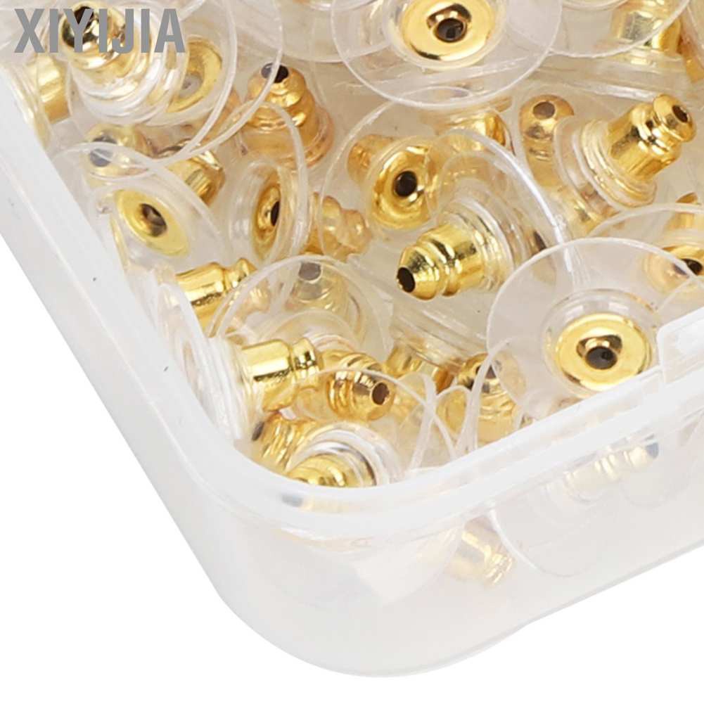 Xiyijia 100Pcs Earring Backs Post Backings Stopper Replacement Stud Secure Hook