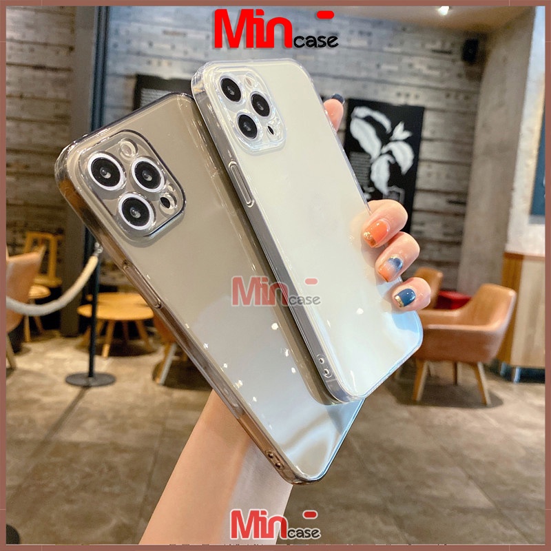 Ốp lưng iPhone Thom Browne chống sốc viền vuông silicon trong suốt cho iphone 6/6s/7/8/X/XS/XR/11/12/13 Pro Plus Max