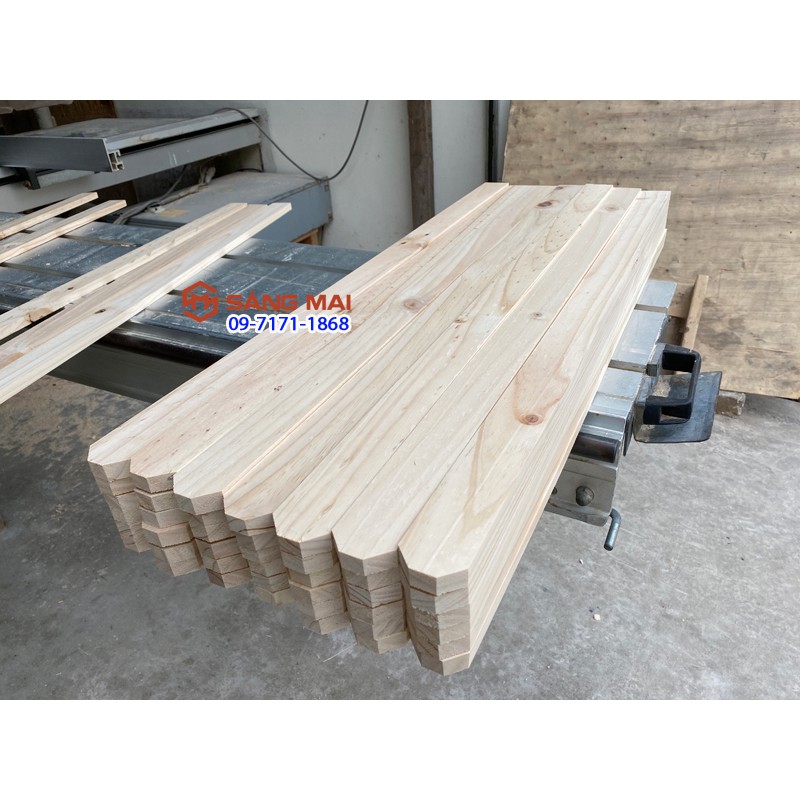 [MS55] Thanh gỗ thông làm hàng rào dài 80cm x 4,5cm x 1,5cm + láng mịn 4 mặt