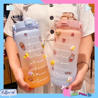 Bình nước 2 lít có vạch chia nước, Bình đựng nước 2 lít thể thao tặng kèm sticker A12