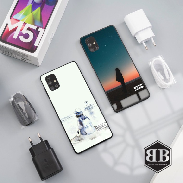 Ốp lưng kính cường lực Samsung Galaxy M51 hình cô gái cô đơn
