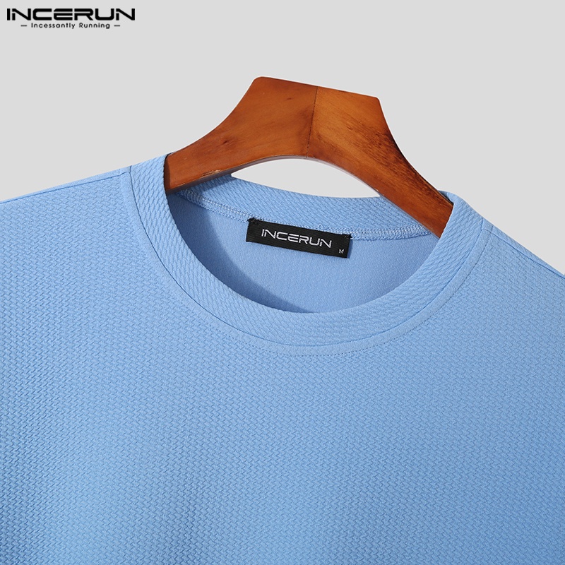 Bộ đồ INCERUN gồm áo ngắn tay với quần ngắn thể thao thời trang cho nam