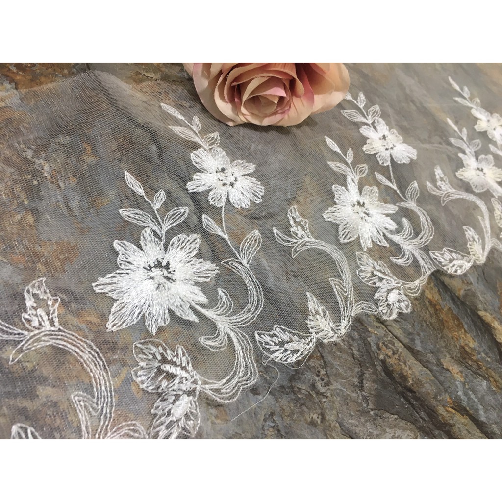 Ren chân cao cấp RC054 bản 16cm dùng may váy đầm thời trang, váy cưới, làm đồ decor trang trí
