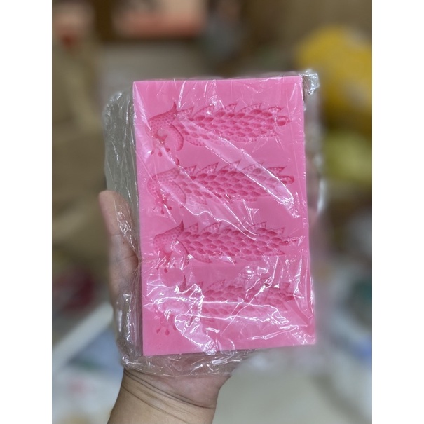 Khuôn silicon hình 4 con công trang trí bánh