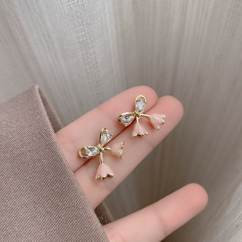 Bông Tai Mạ Bạc 925 Đính Ngọc Trai Cao Cấp Phong Cách Retro