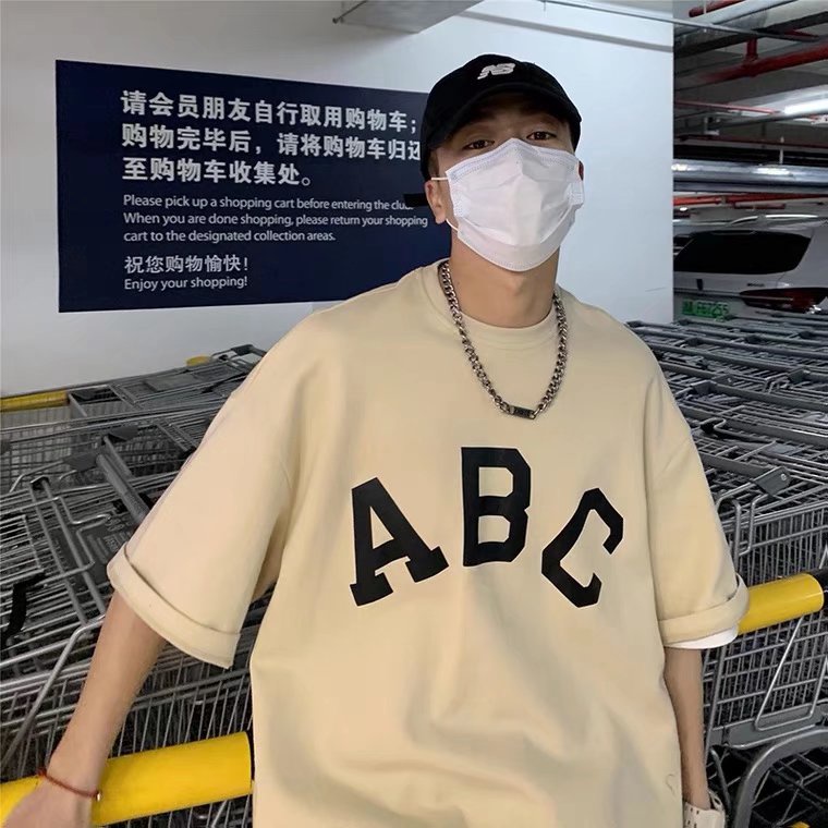 Áo phông nam big size có size lớn M-8xl Áo thun unisex nam nữ form rộng tay lỡ phông In Chữ ABC Phong Cách Mỹ Thời Trang