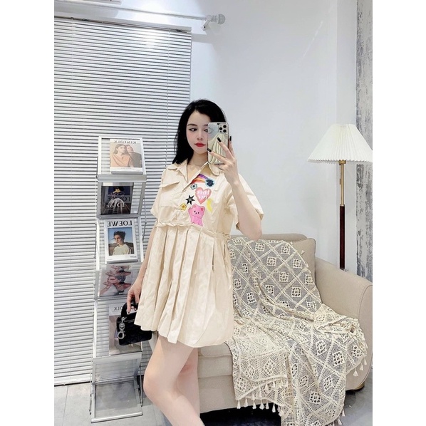 BIGSIZE Đầm babydoll xếp li 55-100kg