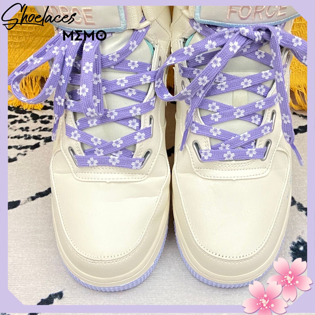 Dây Giày Custom AF1 1970s Sakura Tím- Custom Nike AirForce 1