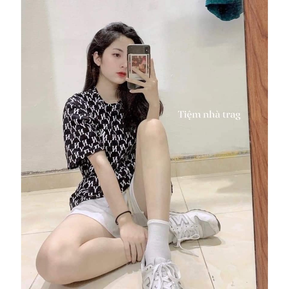 Áo Thun Unisex chữ NY nam/nữ đan fom thụng Áo Phông Thời Trang Logo NY hot hit