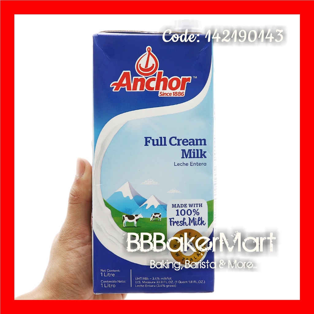 Sữa tươi NGUYÊN KEM Full Cream ANCHOR - Hộp 1 lít (KHÔNG ĐƯỜNG)