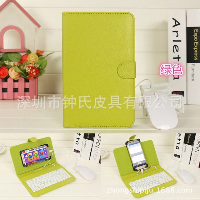 Bộ sản phẩm bao da kèm bàn phím dời +chuột cho điện thoại, máy tính bảng | BigBuy360 - bigbuy360.vn