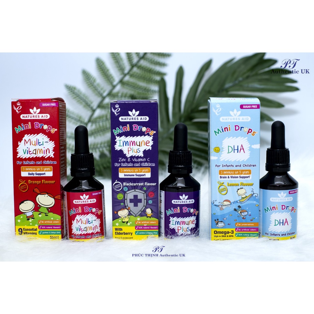 Vitamin Tổng Hợp Multi Vitamin Drop Natures Aid Cho Bé Từ 3 Tháng - 5 Tuổi