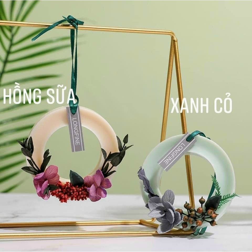 Sáp thơm hoa khô vòng tròn longfine treo phòng