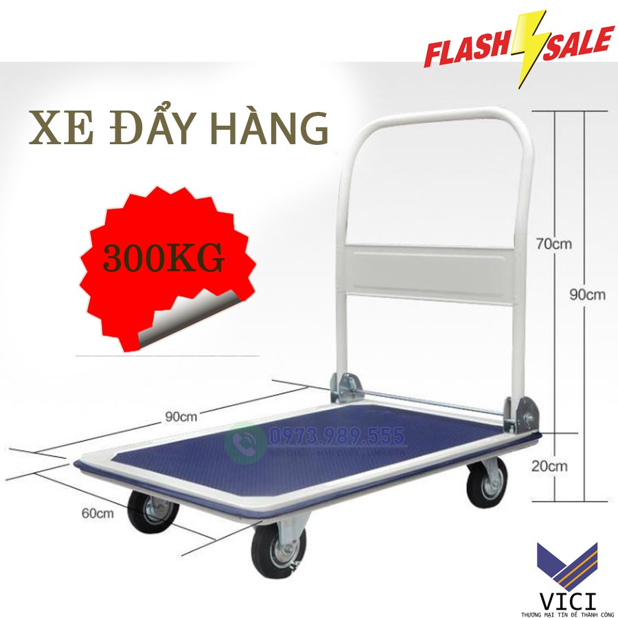 Xe Đẩy Hàng Sàn Thép Không Gỉ Chuyên Dụng Chở Hàng Cho Kho, Siêu Thị, Gia Đình, Chung Cư