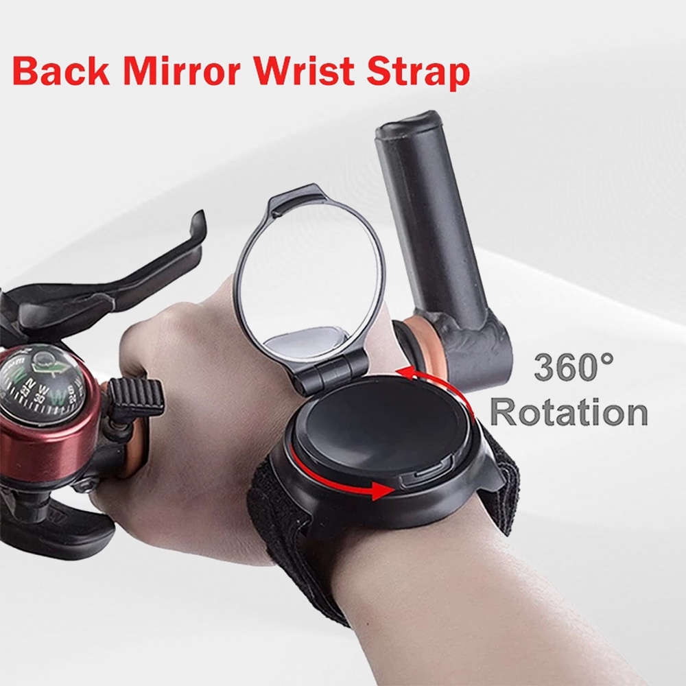 Gương Chiếu Hậu Đeo Cổ Tay/Gương Chiếu Hậu Phản Quang/Có Thể Điều Chỉnh 360 Độ° Phụ Kiện Quay Trong Suốt Chuyên Dụng Cho Xe Đạp MTB