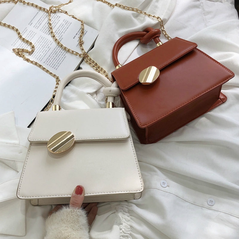 Túi Đeo Vai Hình Vuông Cỡ Nhỏ Thiết Kế Dây Đeo Sợi Xích Phong Cách Cổ Điển Thời Trang Cho Nữ