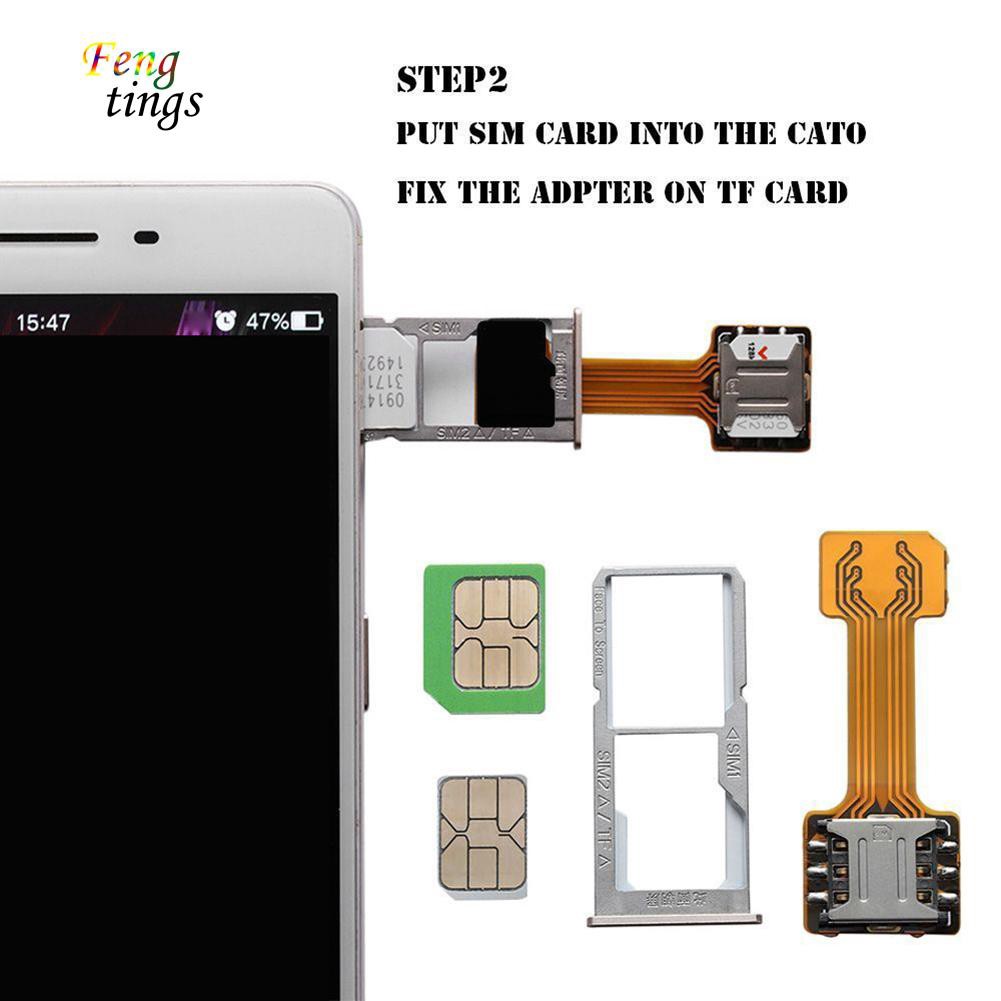 ✌ FT ✌ TF Hybrid Sim Slot Dual SIM Card Adapter Micro SD Extender for Android Phone