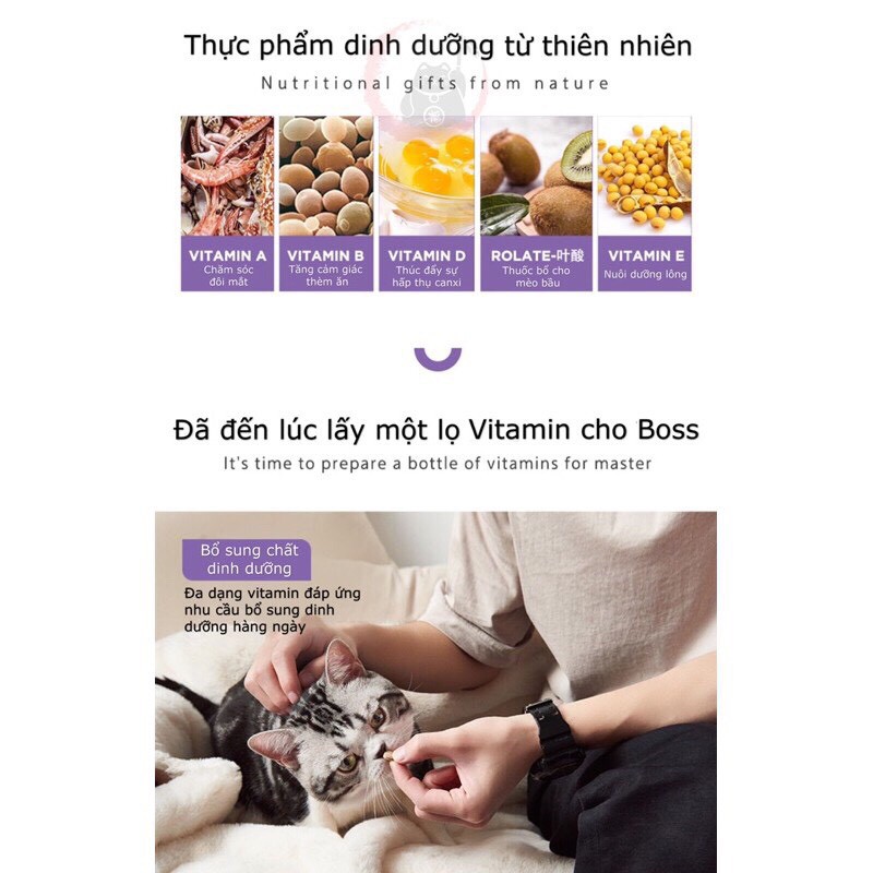 Vitamin cho mèo nourse 11 Bổ lông da tăng sức đề kháng kích thích ăn uống