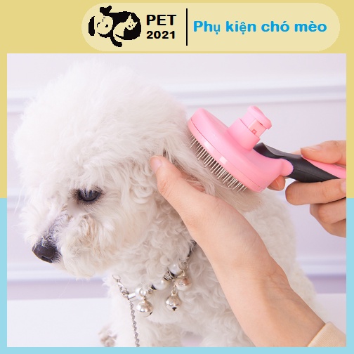 Lược Chải Lông Chó Mèo Có Nút Bấm Cao Cấp - PET2021